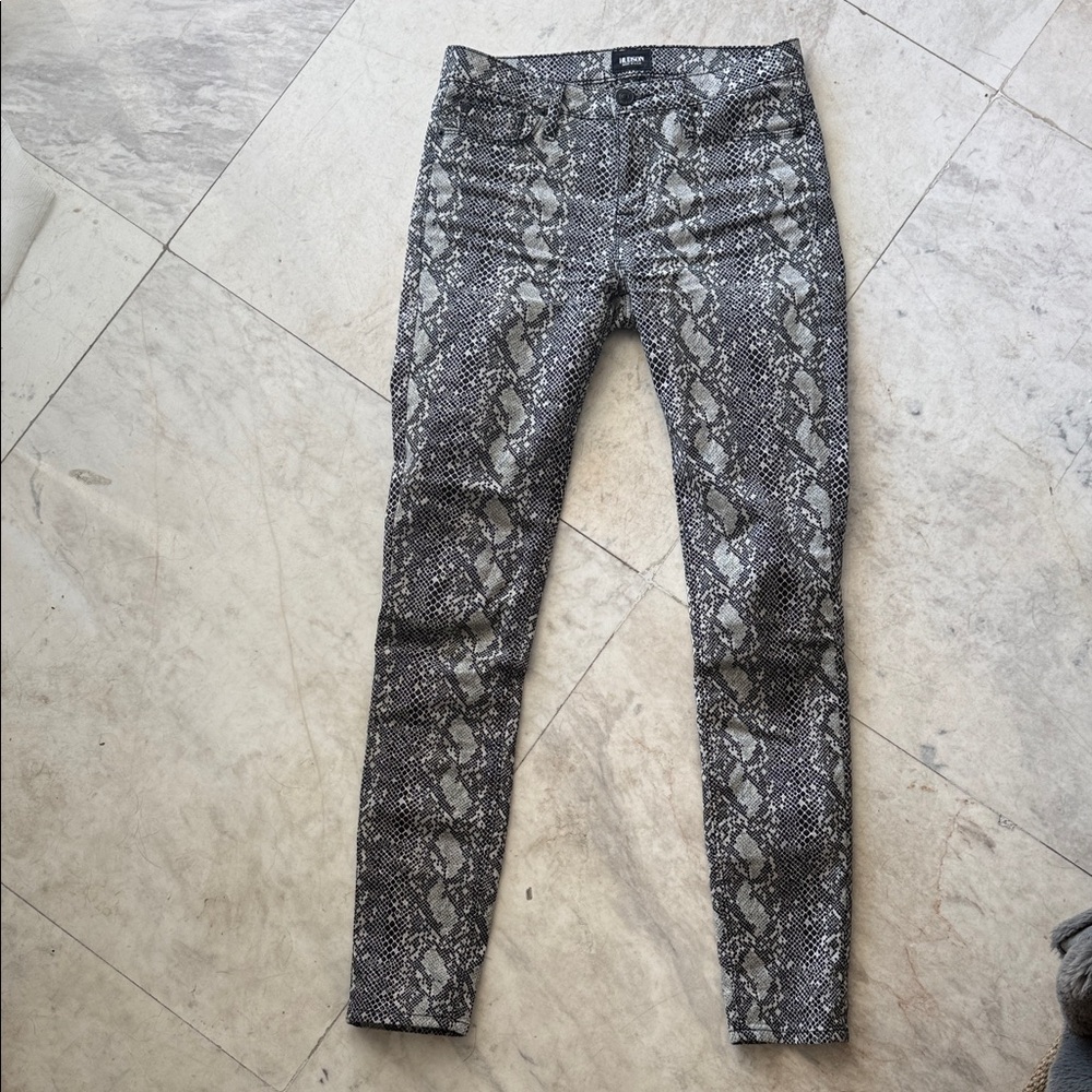 Hudson Barbara Super Skinny Jeans Women's Size 26 Coated Gray Python